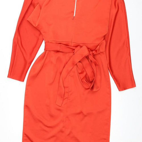 ASOS Women's Red Dress Size 10 with Zip Closure