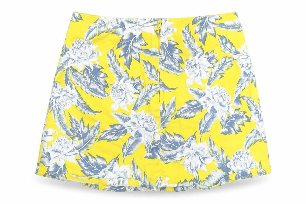 Front view of Noir Women's Floral Yellow Skirt S