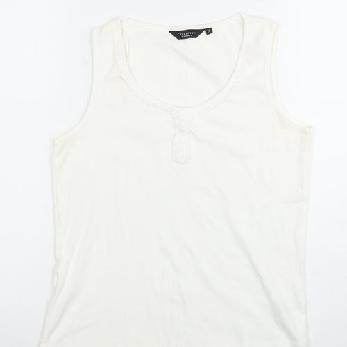 Debenhams Women's White Cotton Tank Top Size 12