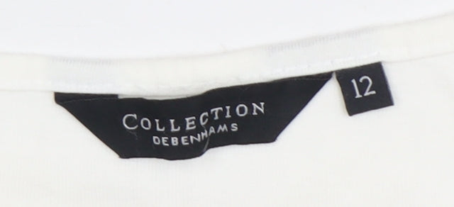 Debenhams Women's White Cotton Tank Top Size 12
