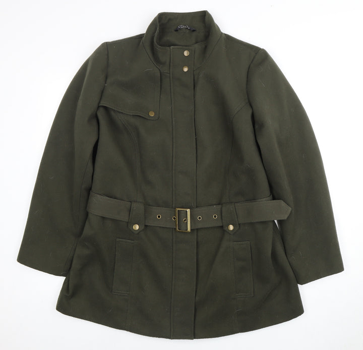 Bm Women's Green Military Coat Size 12