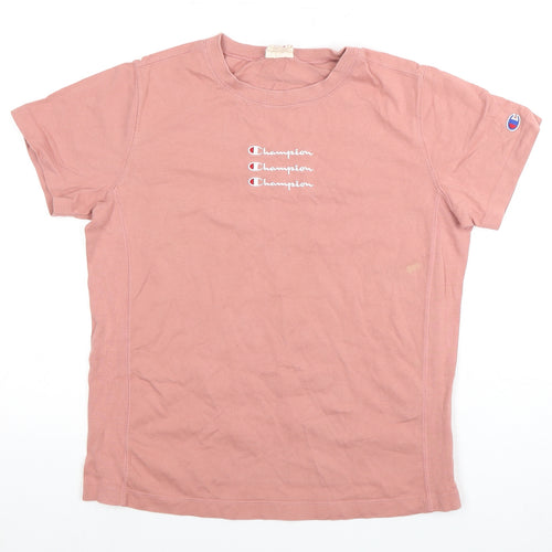 Champion Women's Pink T-Shirt M Cotton Casual