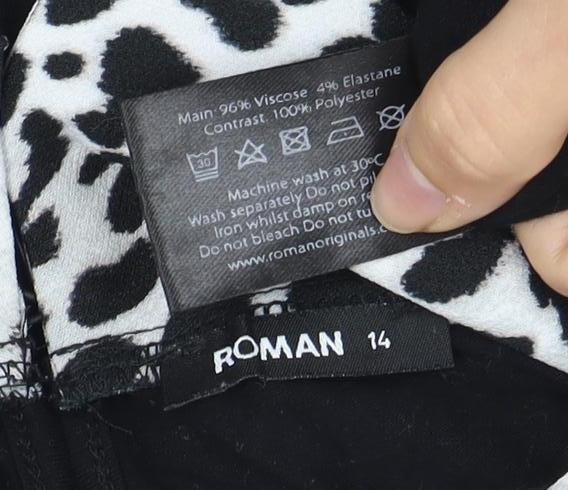 Roman Women's Black Tunic Blouse Size 14