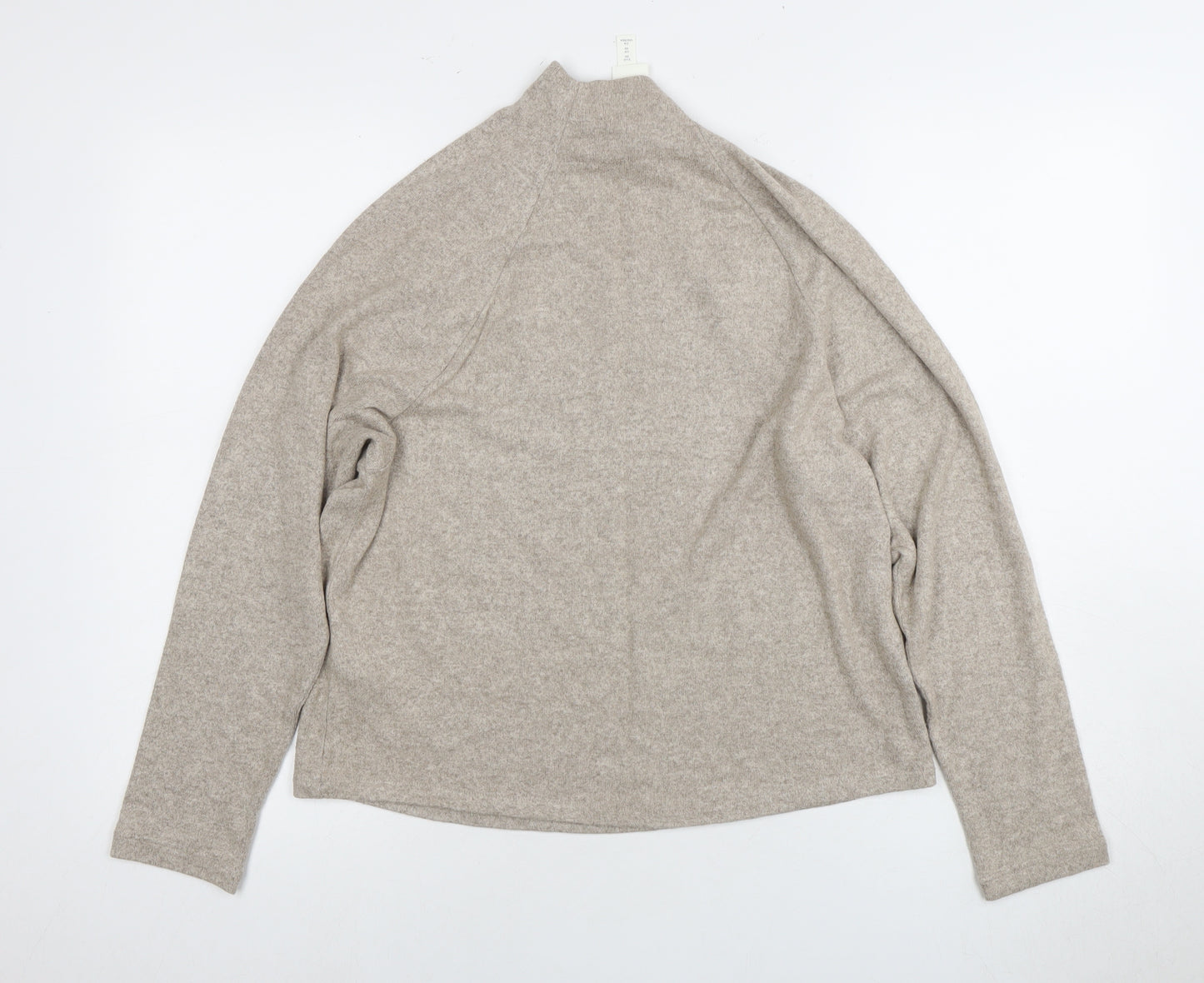 H&M Women's Beige Button Accent Mock Neck Jumper XS