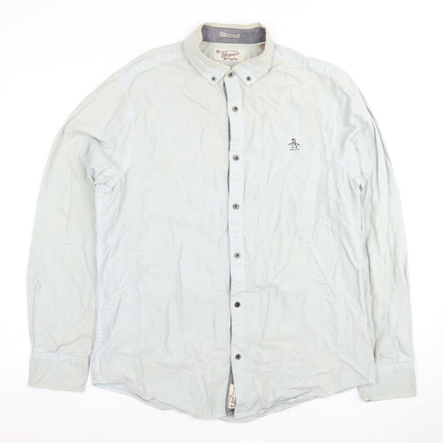 Penguin Men's White Cotton Long Sleeve Shirt