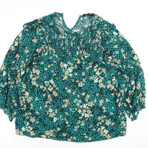 New Look Women's Multicoloured Floral Blouse Size 10
