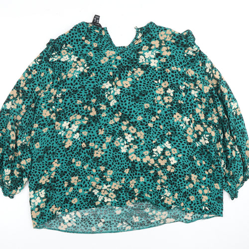 New Look Women's Multicoloured Floral Blouse Size 10