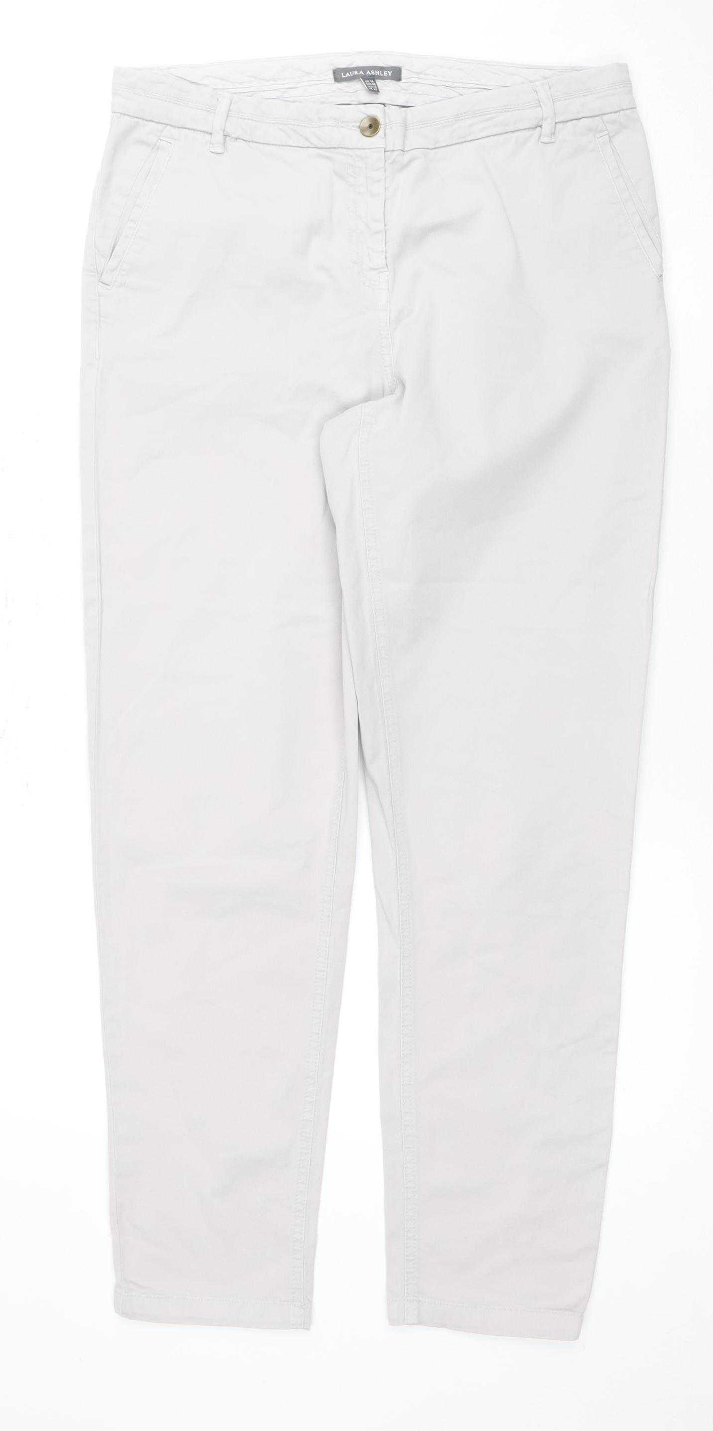 Laura Ashley Women's Grey Chino Trousers Size 14