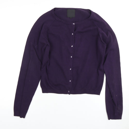 InWear Women's Purple Cardigan, S, Crew Neck, Autumn
