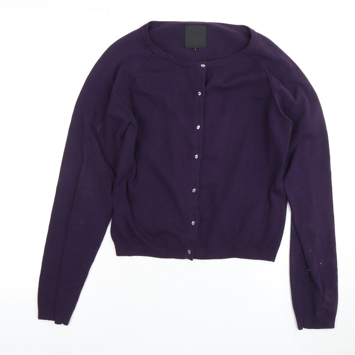 InWear Women's Purple Cardigan, S, Crew Neck, Autumn