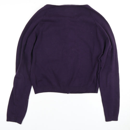 InWear Women's Purple Cardigan, S, Crew Neck, Autumn