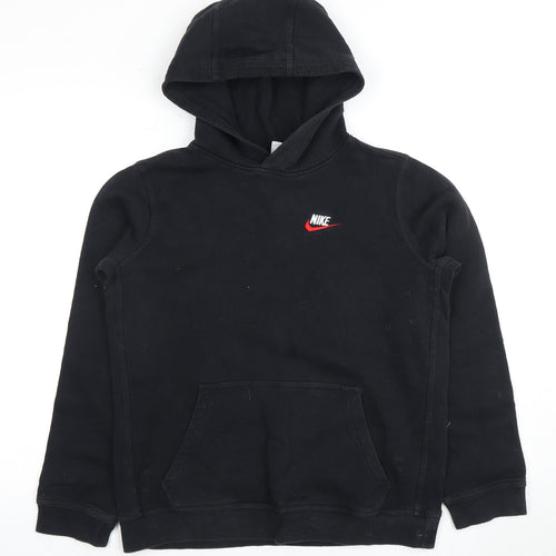 Nike Boys Black XL Pullover Hoodie with Logo Accents