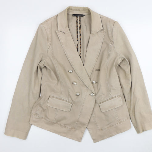 White House Black Market Beige Women's Blazer Size 14