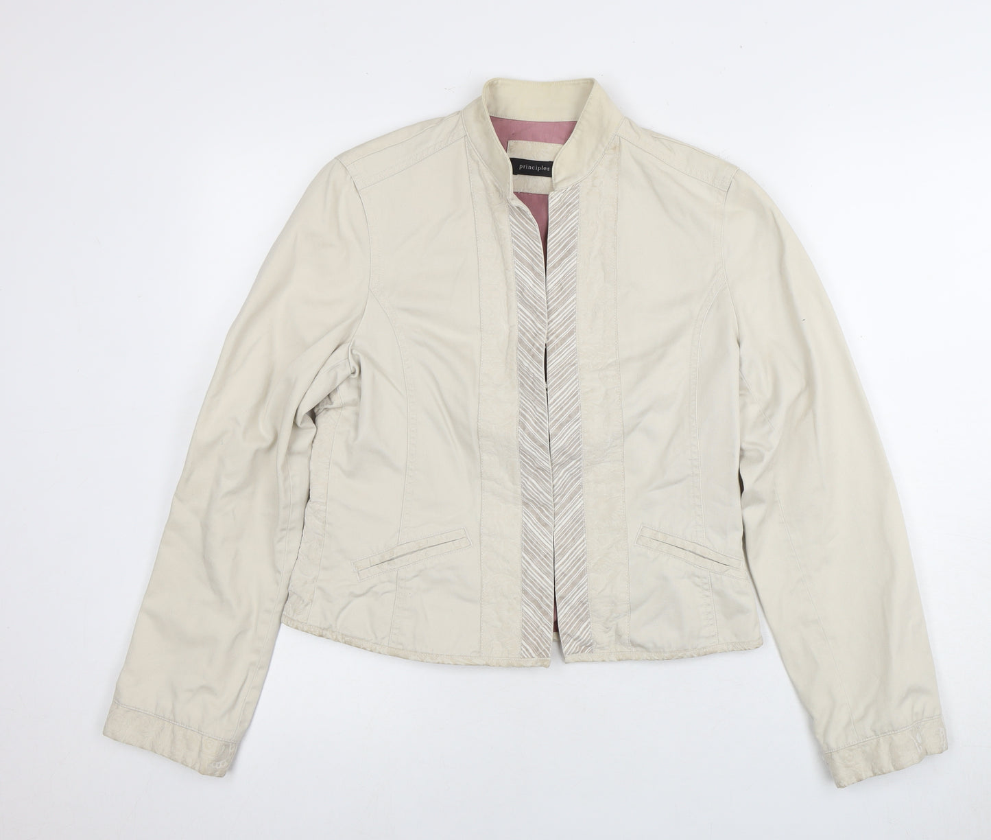 Principles Women's Beige Cotton Jacket Size 12