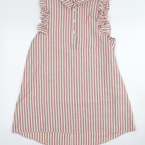 Flamant Rose Women's Striped Collared Shirt Dress