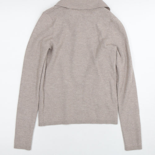 Next Women's Ivory Merino Wool Henley Jumper M