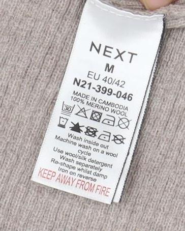 Next Women's Ivory Merino Wool Henley Jumper M