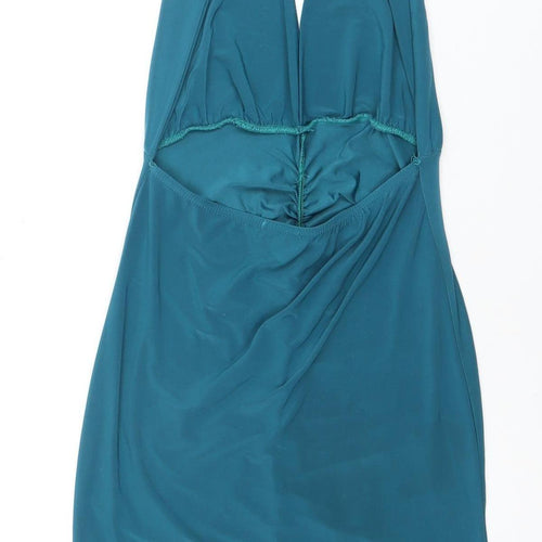 PrettyLittleThing Women's Blue Bodycon Halter Dress Size 8