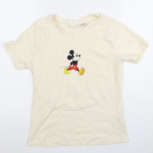 Disney Unisex Ivory Mickey Mouse T-Shirt Size S