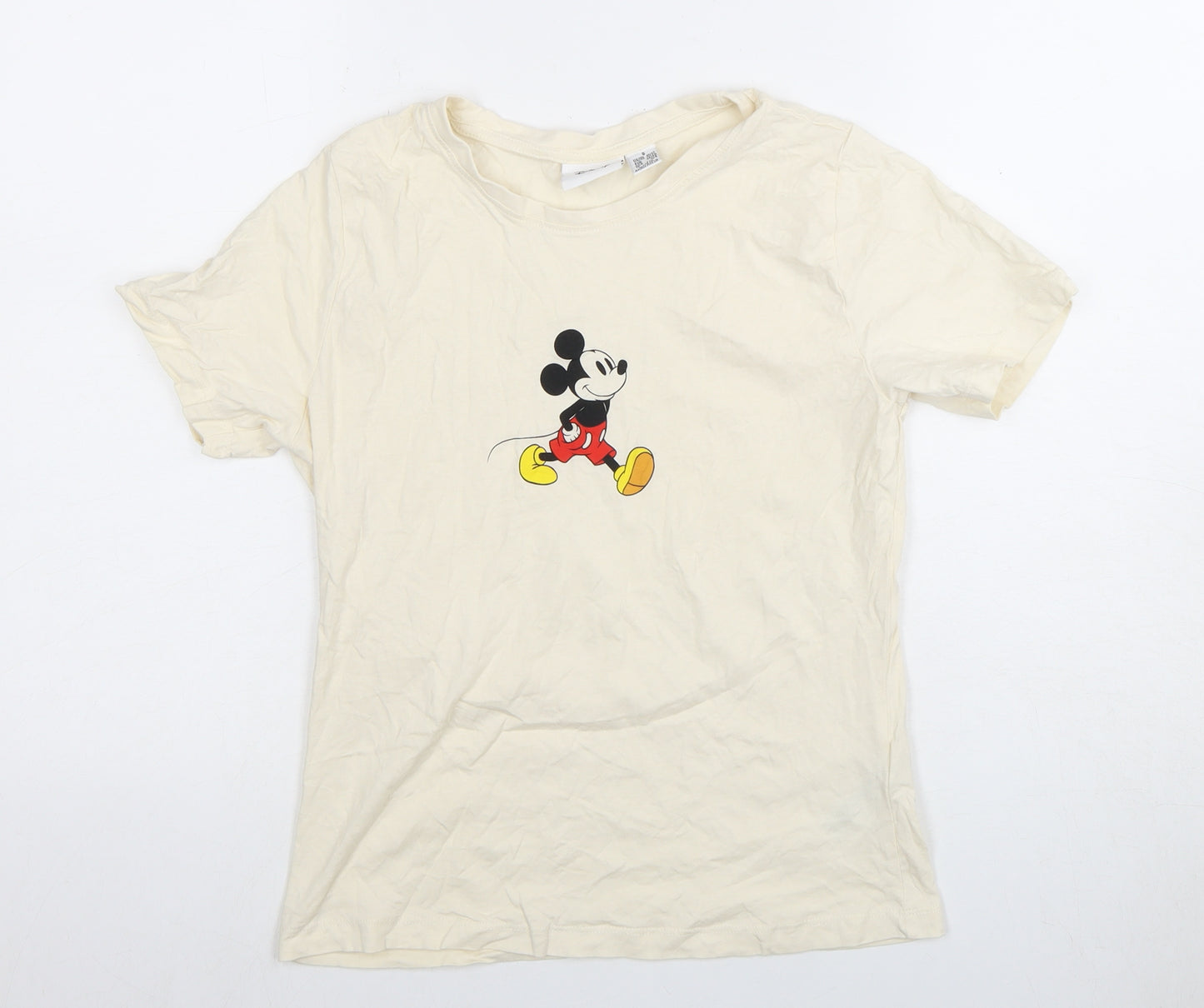 Disney Unisex Ivory Mickey Mouse T-Shirt Size S
