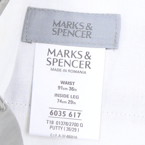 Marks and Spencer Men's Beige Trousers 36