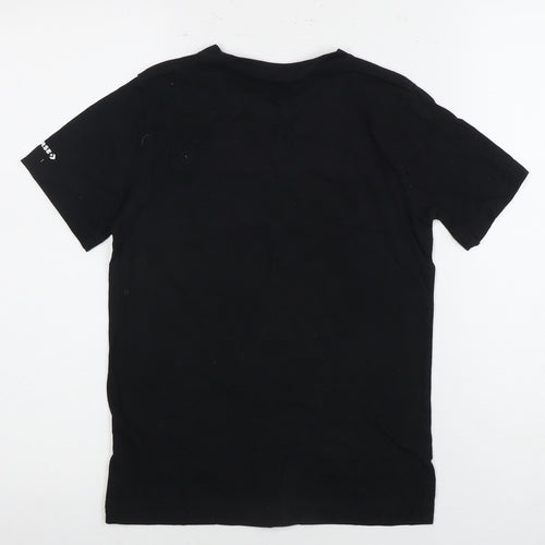 Converse Boys Black Graphic Print T-Shirt, Size 8-10, Casual Style