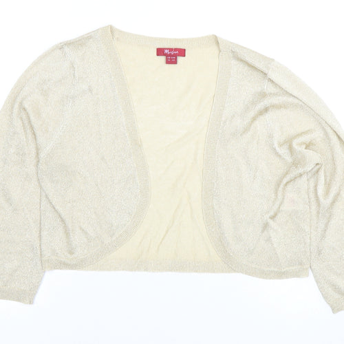 Monsoon Women Beige Size 14 Cropped Blouse