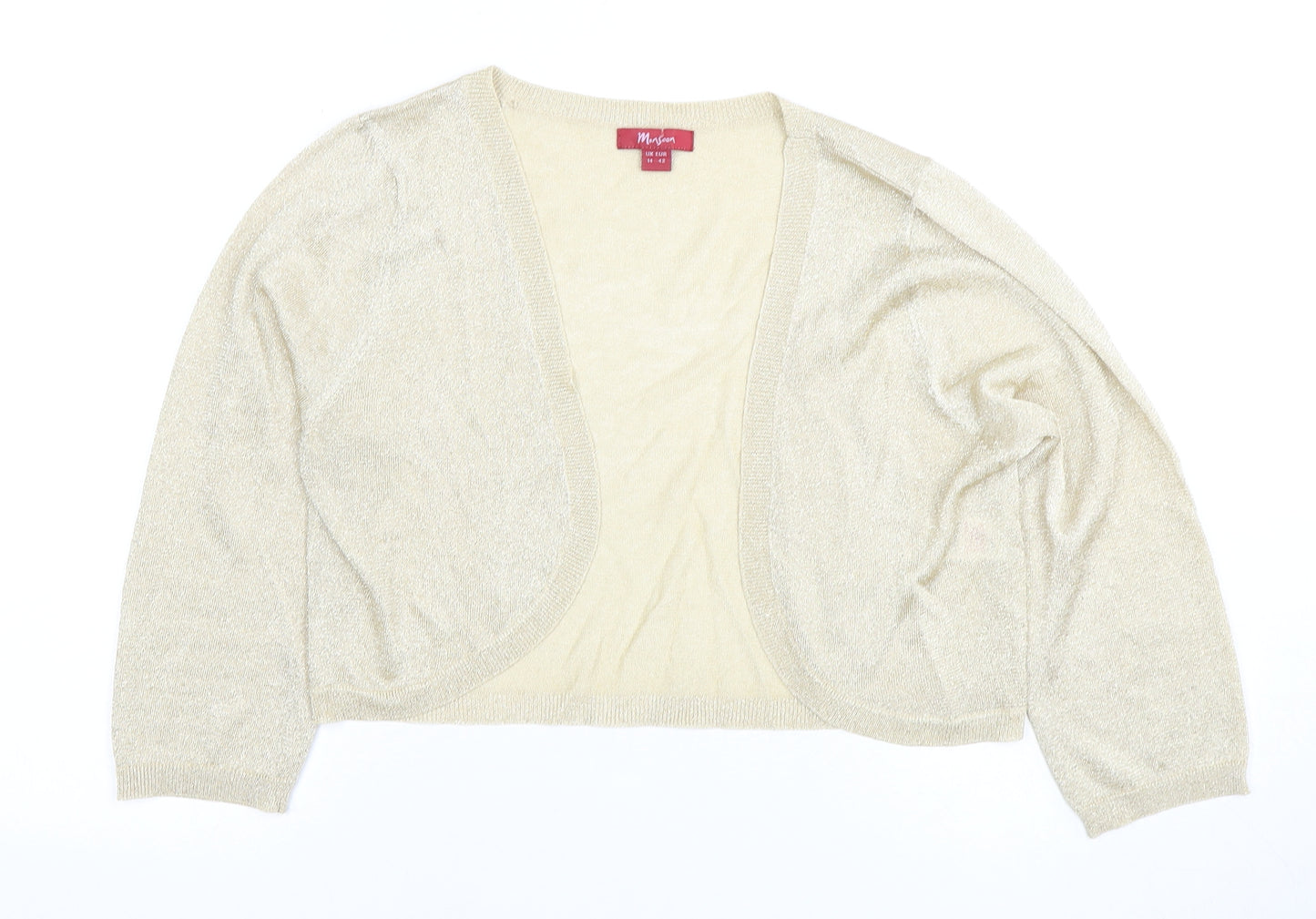 Monsoon Women Beige Size 14 Cropped Blouse