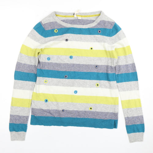 Miss Stuff Women's Multicoloured Striped Jumper