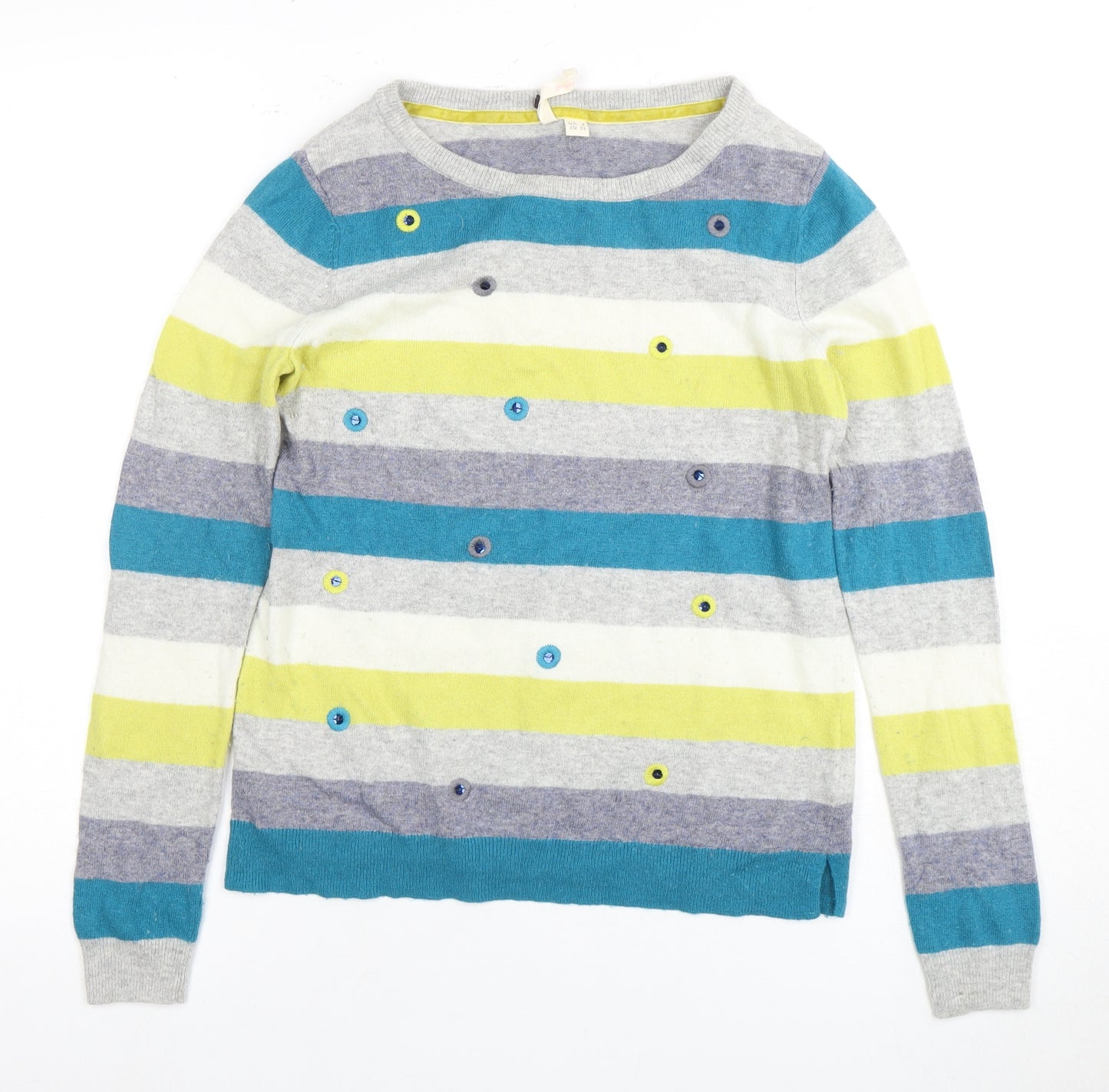Miss Stuff Women's Multicoloured Striped Jumper