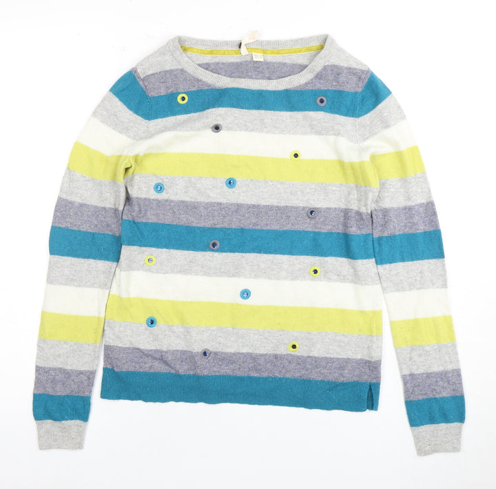 Miss Stuff Women's Multicoloured Striped Jumper