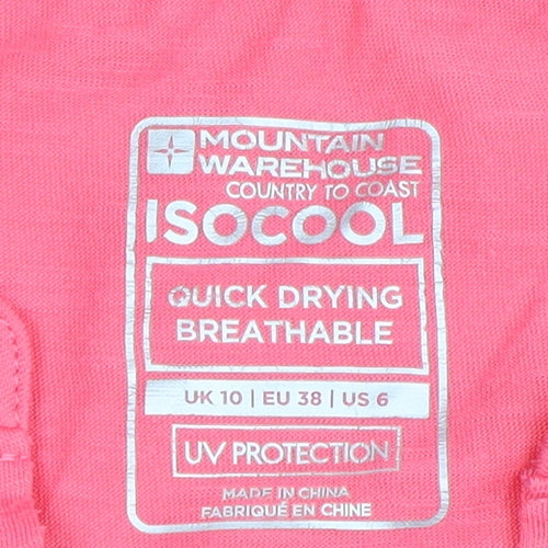 Mountain Warehouse Women's Pink T-Shirt, Size 10, Quick-Dry