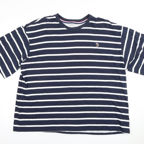 U.S. Polo Assn. Unisex Blue Striped T-Shirt Size 20 Cotton