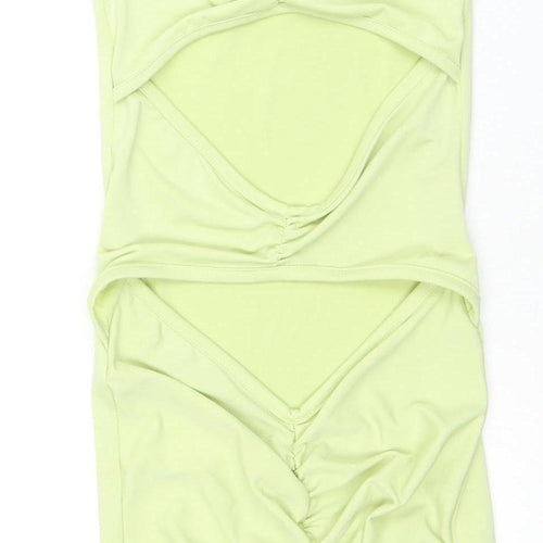 PrettyLittleThing Women's Green Cut Out Dress Size 6