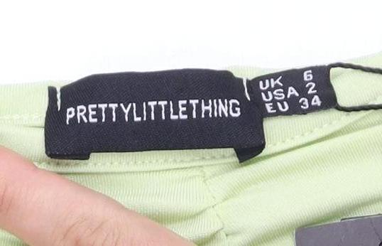 PrettyLittleThing Women's Green Cut Out Dress Size 6