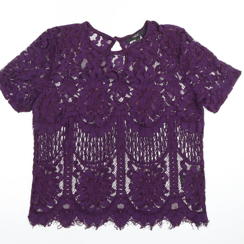 Next Women's Purple Lace Blouse Size 10