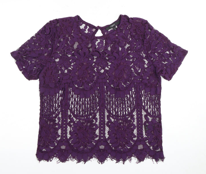 Next Women's Purple Lace Blouse Size 10