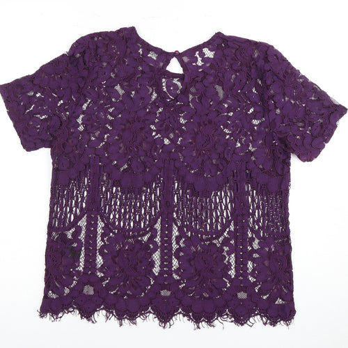 Next Women's Purple Lace Blouse Size 10