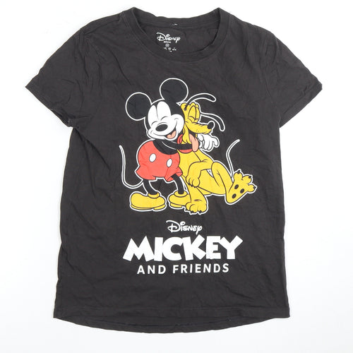 Disney Women's Black Mickey & Friends T-Shirt - Size 8