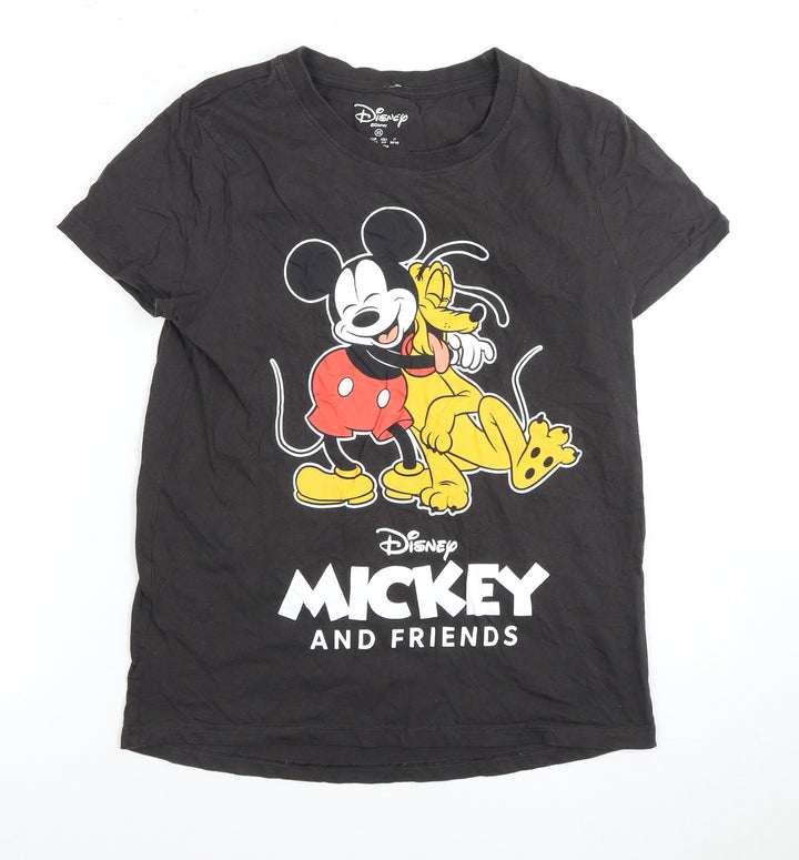 Disney Women's Black Mickey & Friends T-Shirt - Size 8