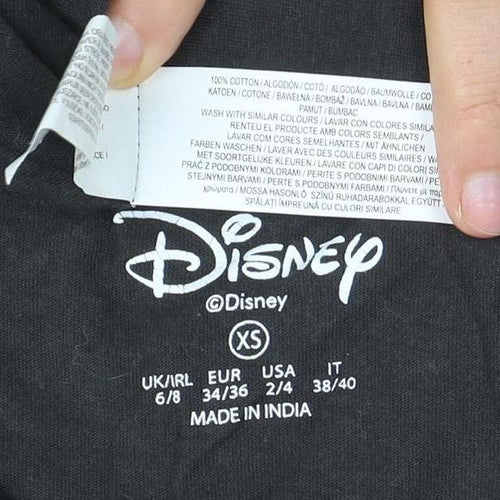 Disney Women's Black Mickey & Friends T-Shirt - Size 8