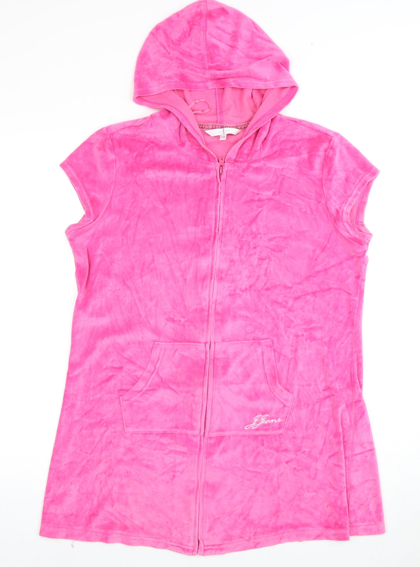 Jasper Conran Women's Pink Sleeveless Hooded Jacket Size 14