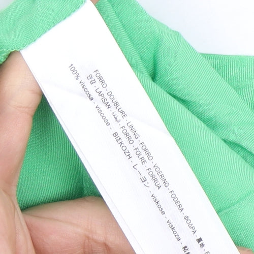 Bershka Women's Green Slip Dress - S, Casual Spring/Summer
