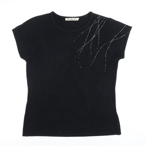 Select Women's Black T-Shirt, M, Short Sleeve, Basic