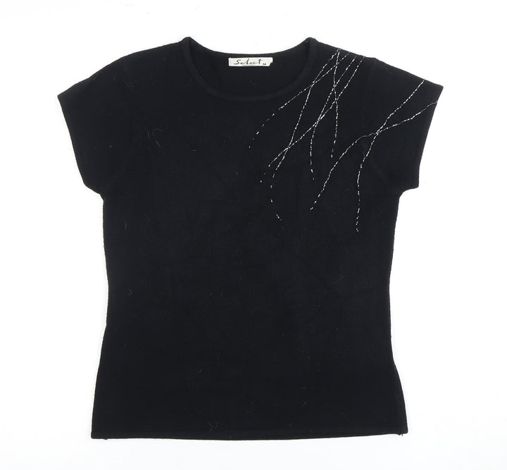 Select Women's Black T-Shirt, M, Short Sleeve, Basic