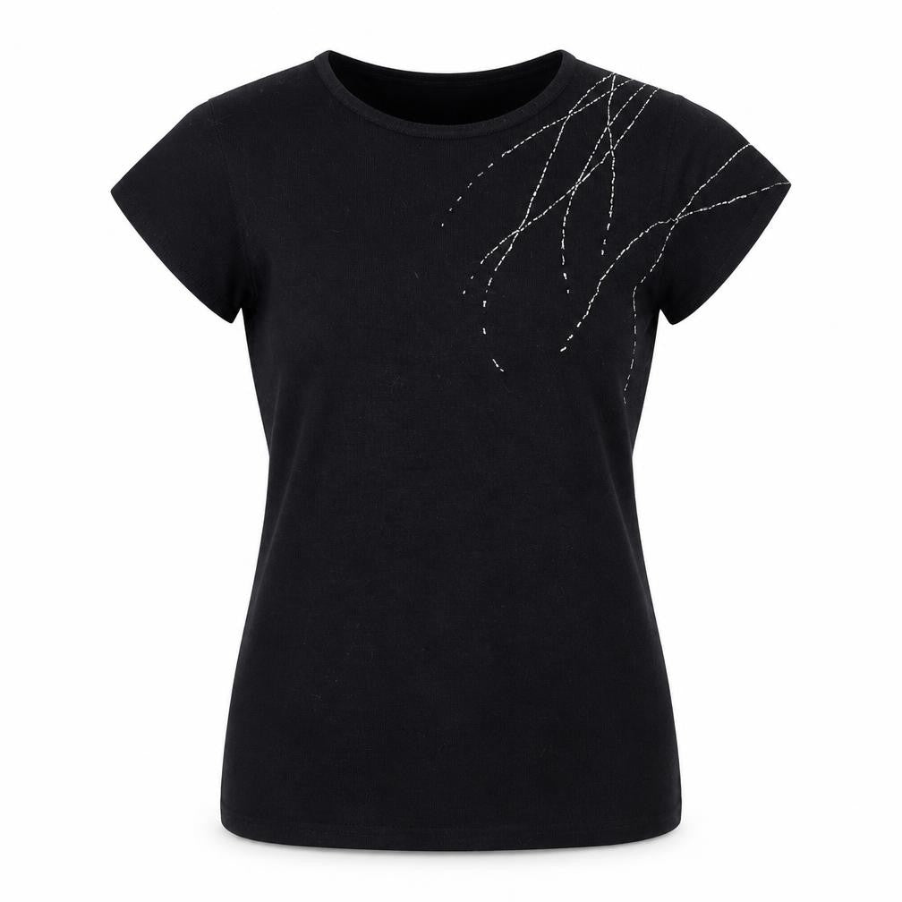 Select Women's Black T-Shirt, M, Short Sleeve, Basic