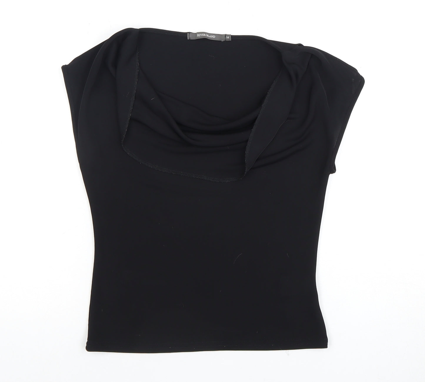 River Island Women's Black Cowl Neck Sleeveless Top