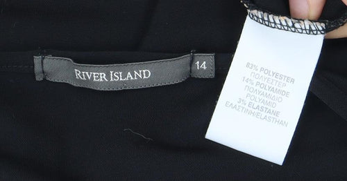 River Island Women's Black Cowl Neck Sleeveless Top