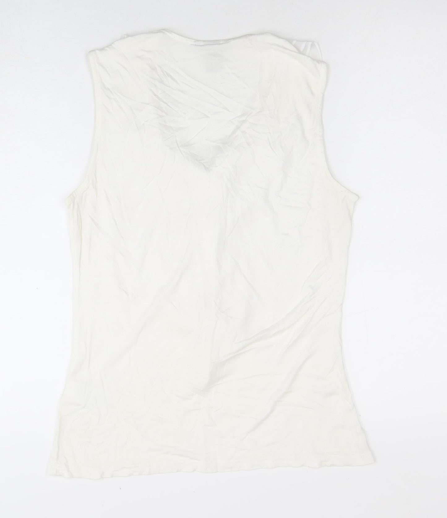H&M Women's White V-Neck Blouse, Size 12, Casual Summer Wear