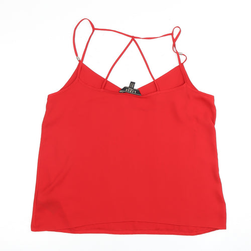Lipsy Women Red Camisole Top Size 14 V-Neck Sleeveless